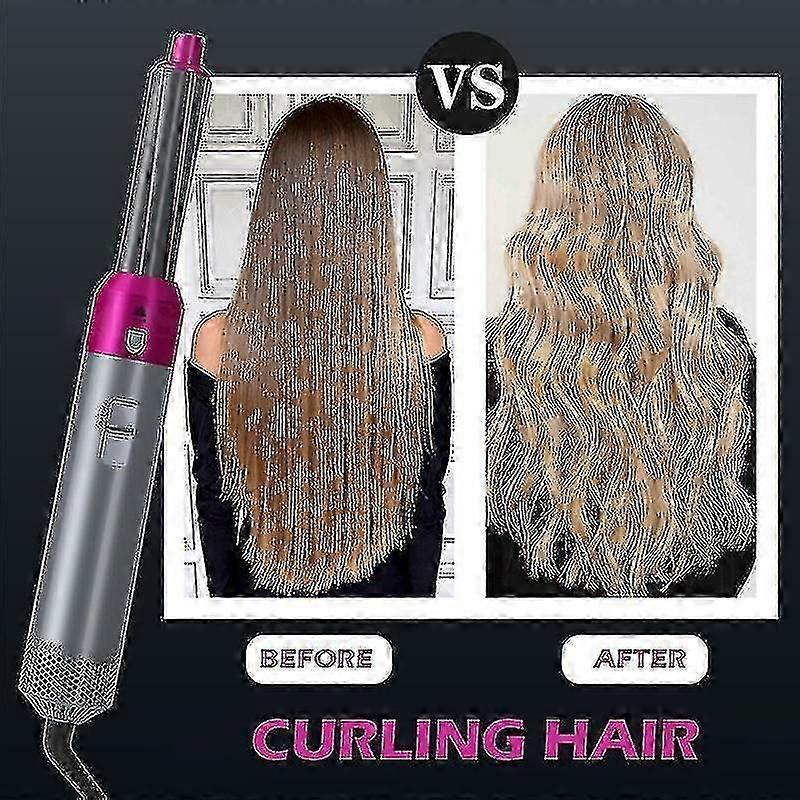5-in-1 Hair Dryer Curler Straightener Blow Dryer Brush Pink