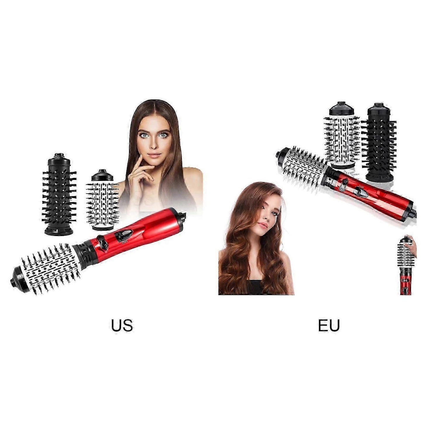 3-in-1 Rotating Hot Air Styler Hair Dryer with Brush
