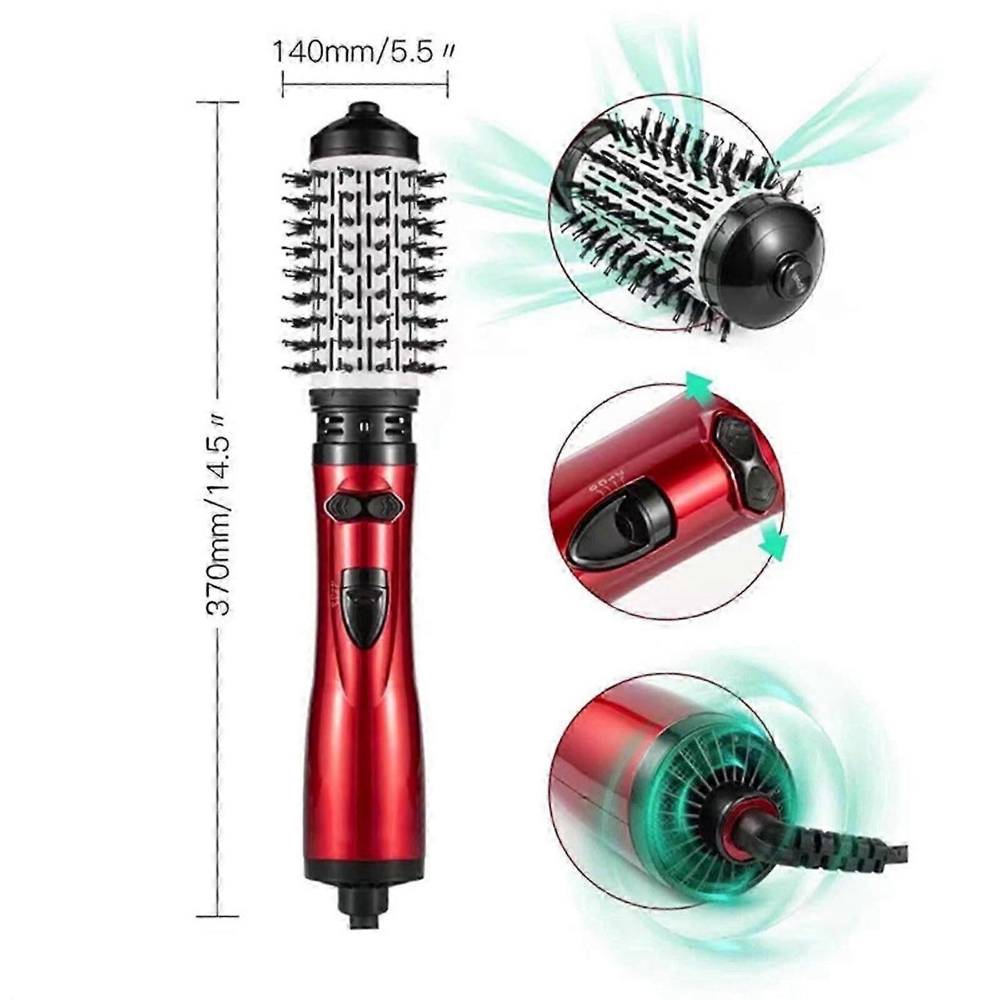 3-in-1 Rotating Hot Air Styler Hair Dryer with Brush