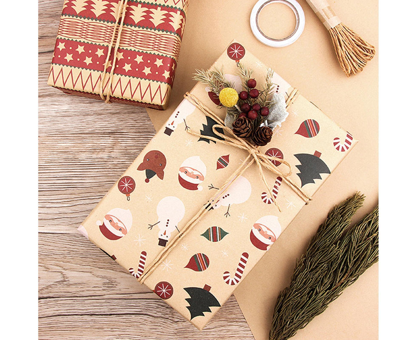 6Pcs Gift Wrapping Paper for Christmas