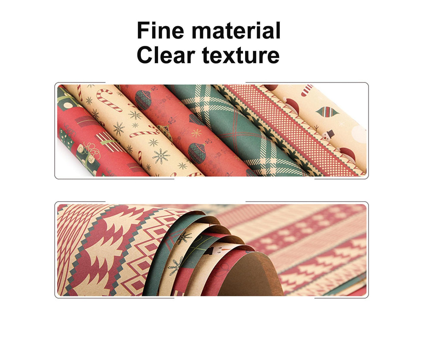 6Pcs Gift Wrapping Paper for Christmas