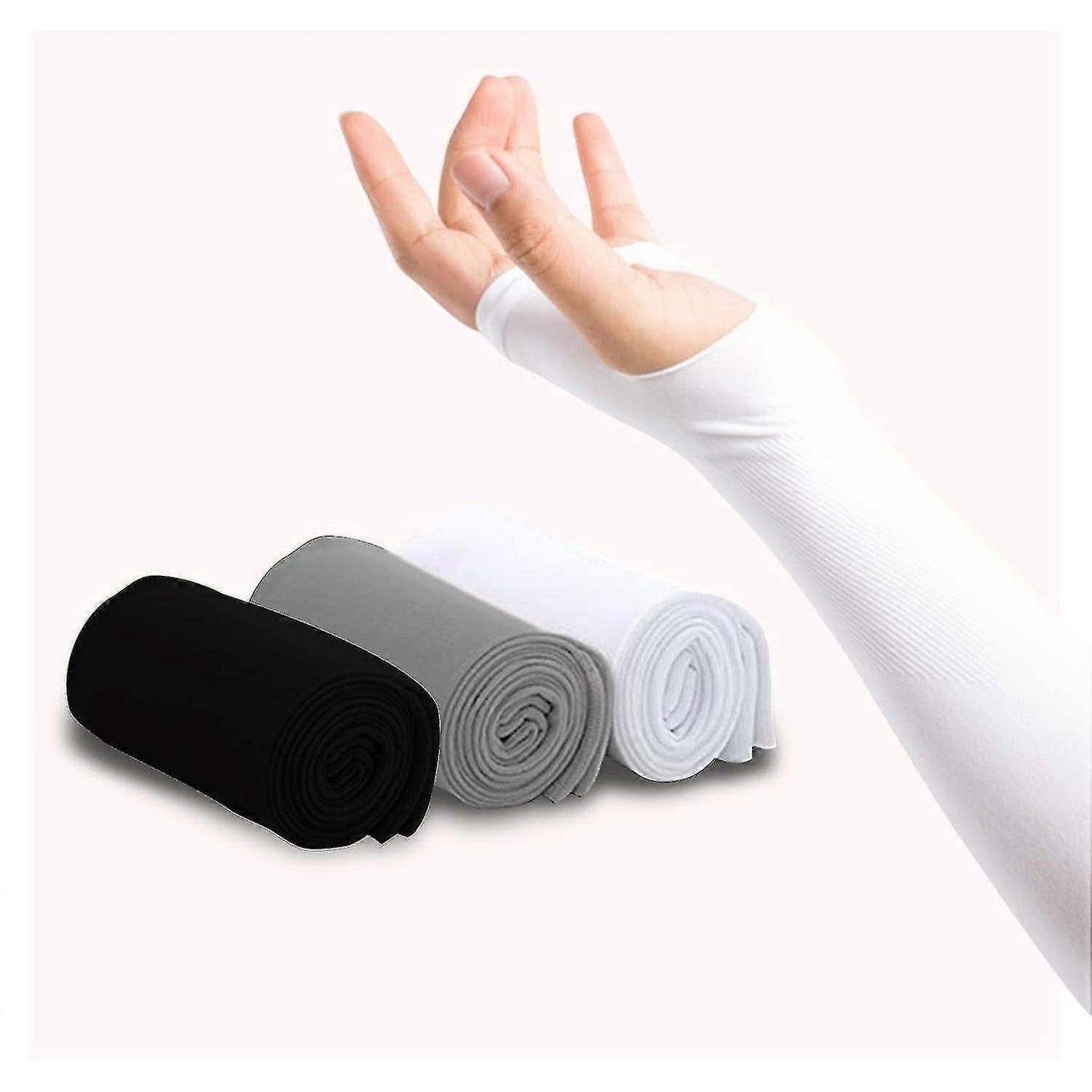 3 Pairs UV Protection Arm Sleeves for Men & Women Sun Shield