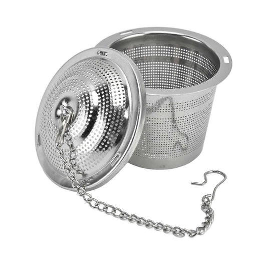Barrel Shaped Stainless Steel Tea Strainer Infuser with Saucer 6.5cm