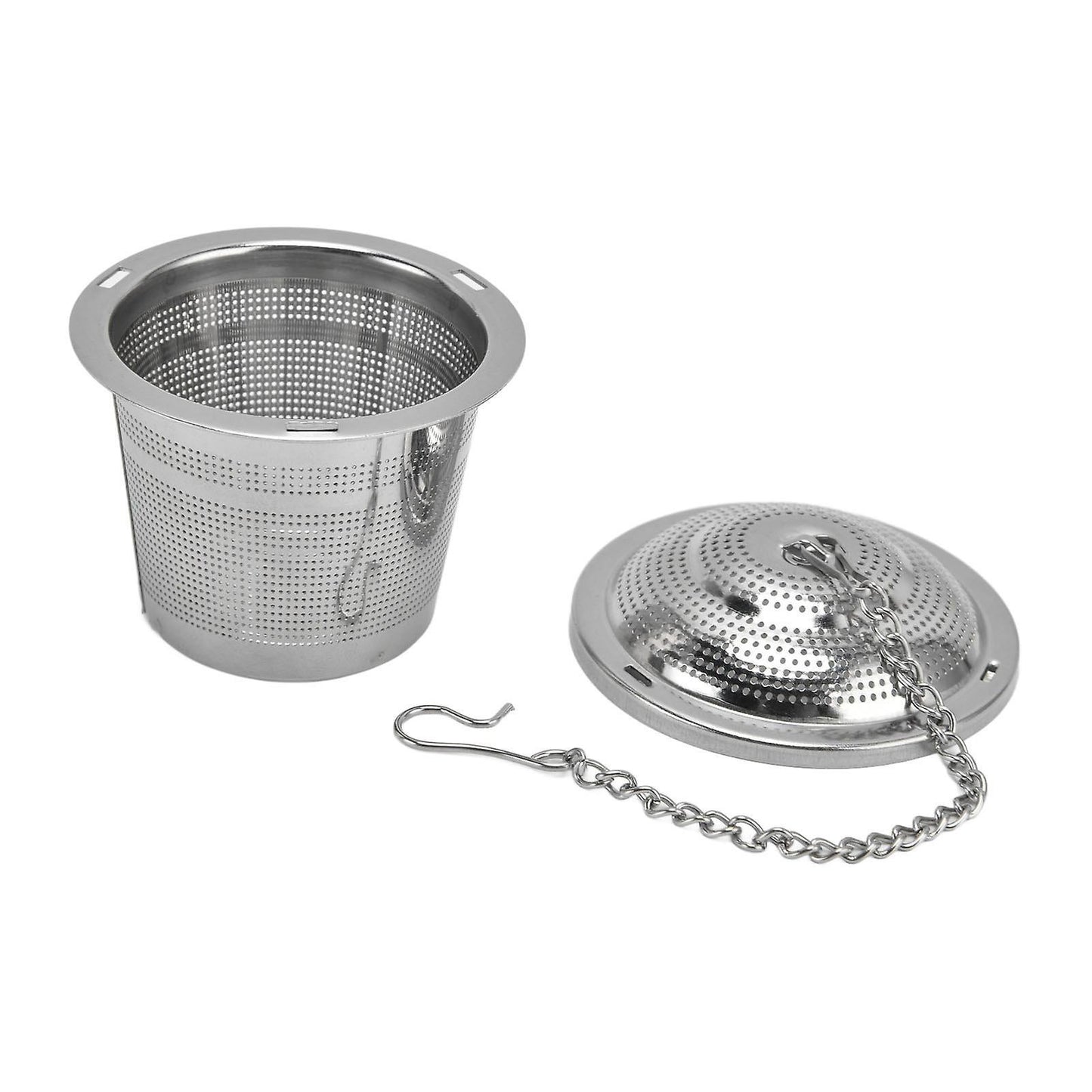 Barrel Shaped Stainless Steel Tea Strainer Infuser with Saucer 6.5cm