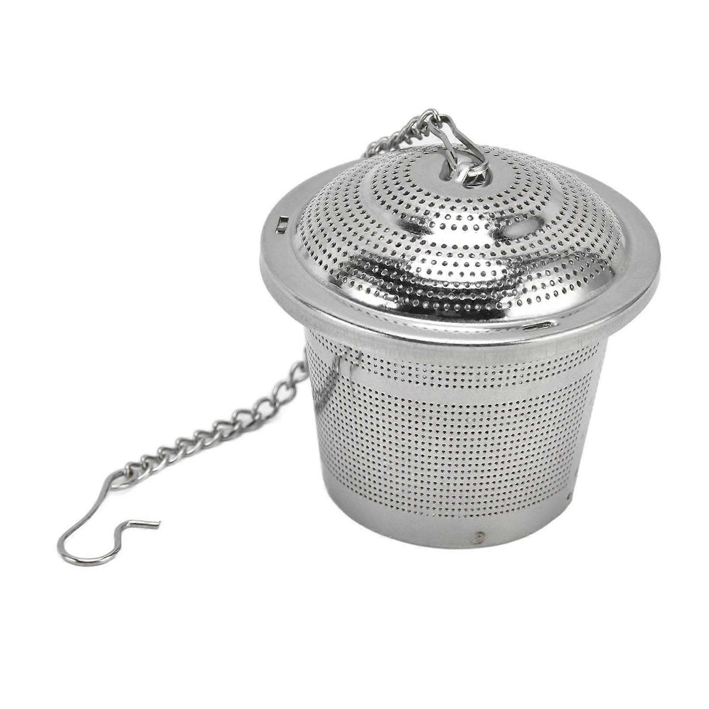 Barrel Shaped Stainless Steel Tea Strainer Infuser with Saucer 6.5cm
