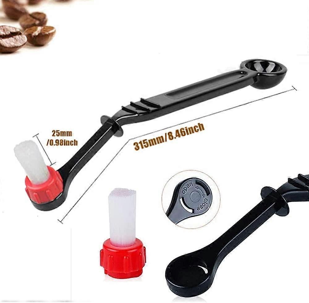 2Pcs Coffee Cleaning Brush with 2 Replaceable Nylon Heads Anti-Scald Handle
