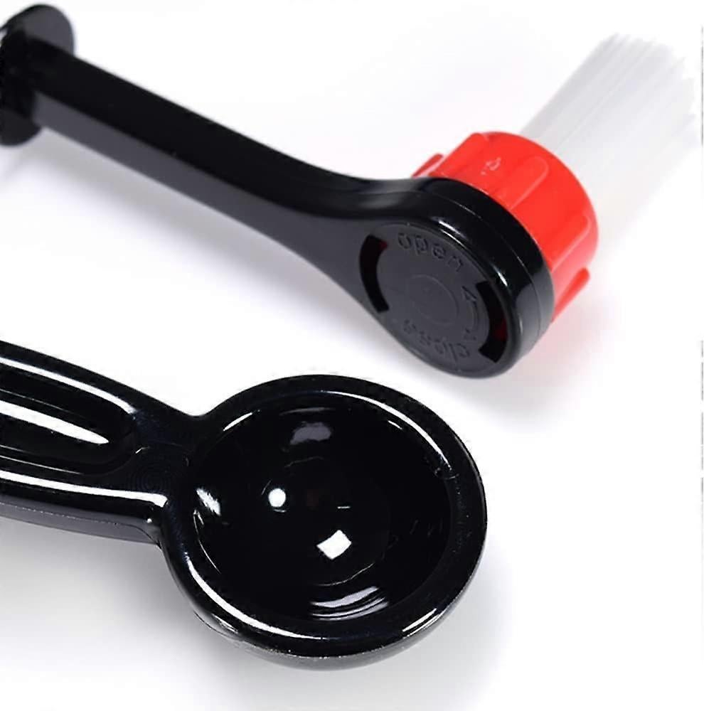 2Pcs Coffee Cleaning Brush with 2 Replaceable Nylon Heads Anti-Scald Handle