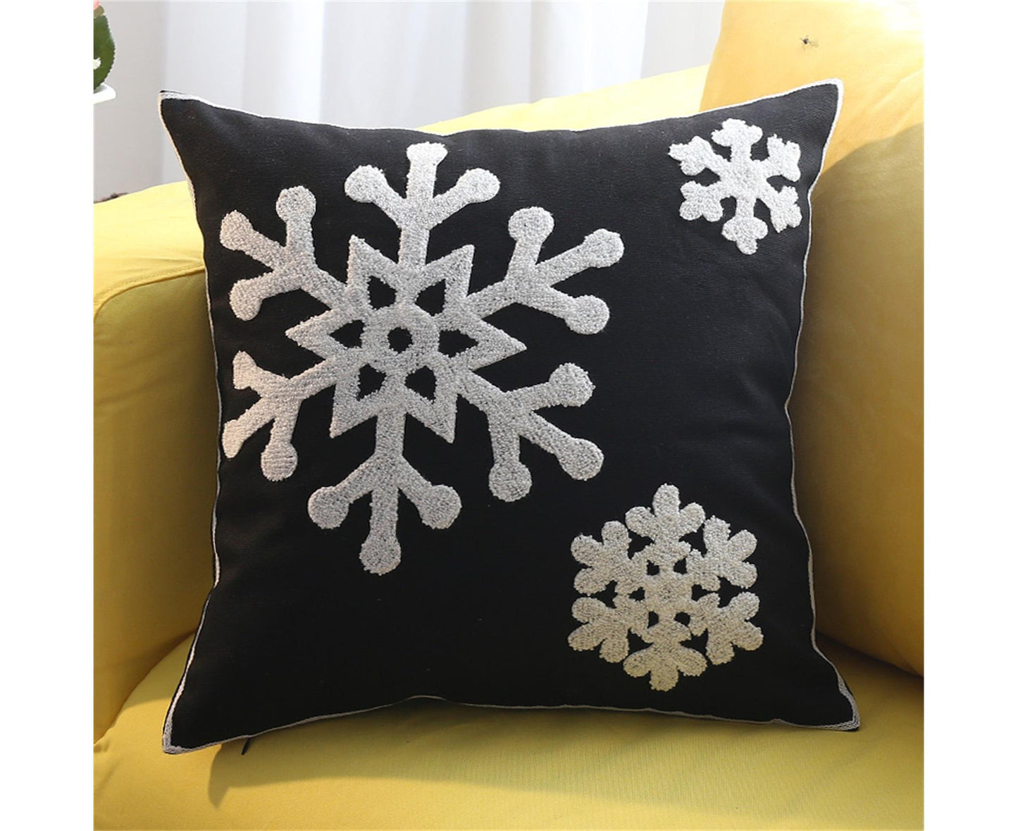 Xmas Throw Pillows Case for Living Room-Black