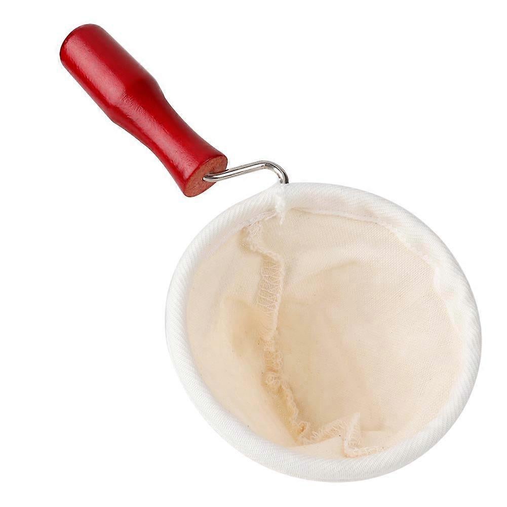 Cloth Coffee Filter Dripper Cotton Flannel with Wooden Handle 85mm