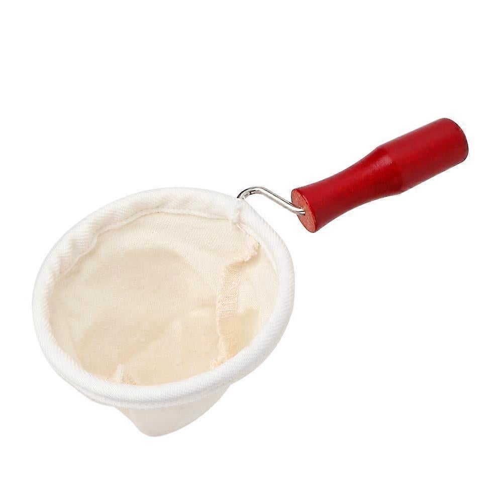 Cloth Coffee Filter Dripper Cotton Flannel with Wooden Handle 85mm