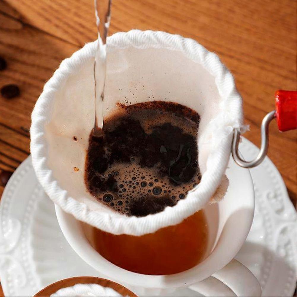 Cloth Coffee Filter Dripper Cotton Flannel with Wooden Handle 85mm