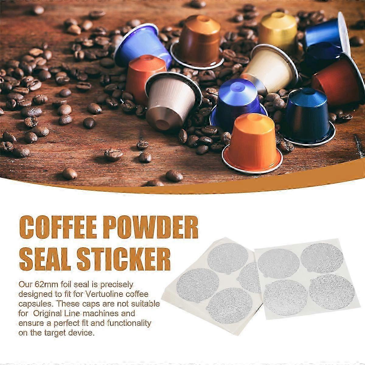 100Pcs Aluminum Foil Lids Seals for Reuse Vertuo Coffee Capsules Pods
