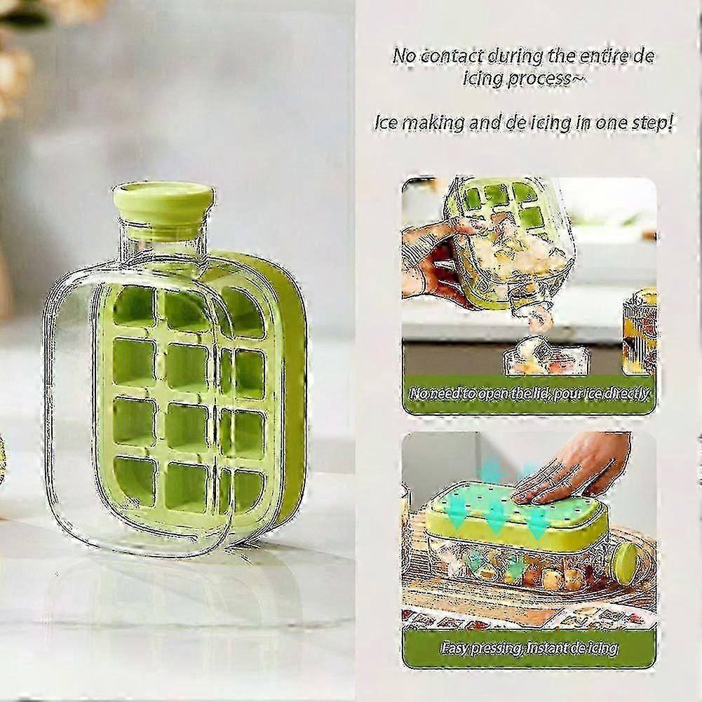 2-in-1 Ice Cube Tray Water Bottle with Straw Easy Release Freezer Bottle