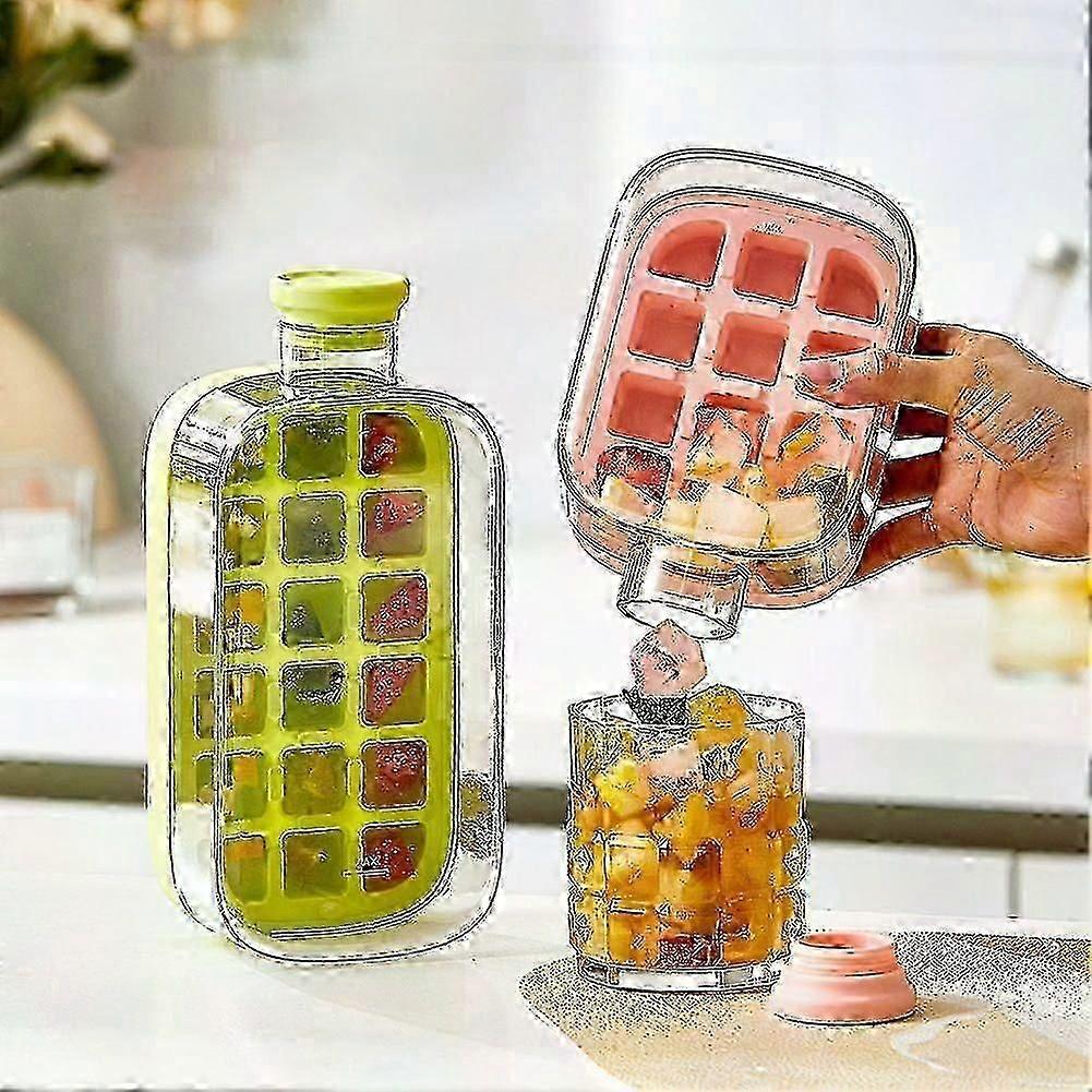 2-in-1 Ice Cube Tray Water Bottle with Straw Easy Release Freezer Bottle