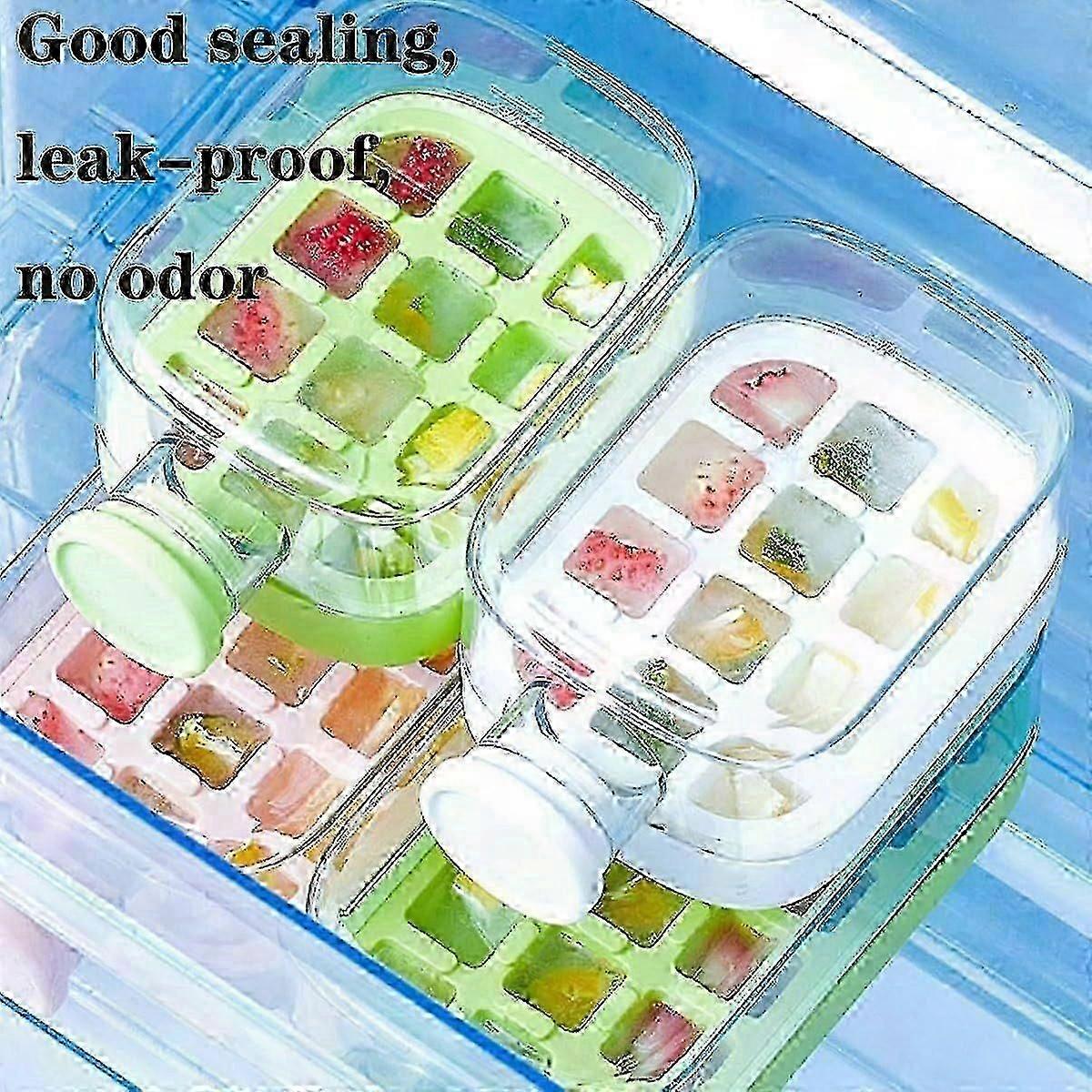 2-in-1 Ice Cube Tray Water Bottle with Straw Easy Release Freezer Bottle