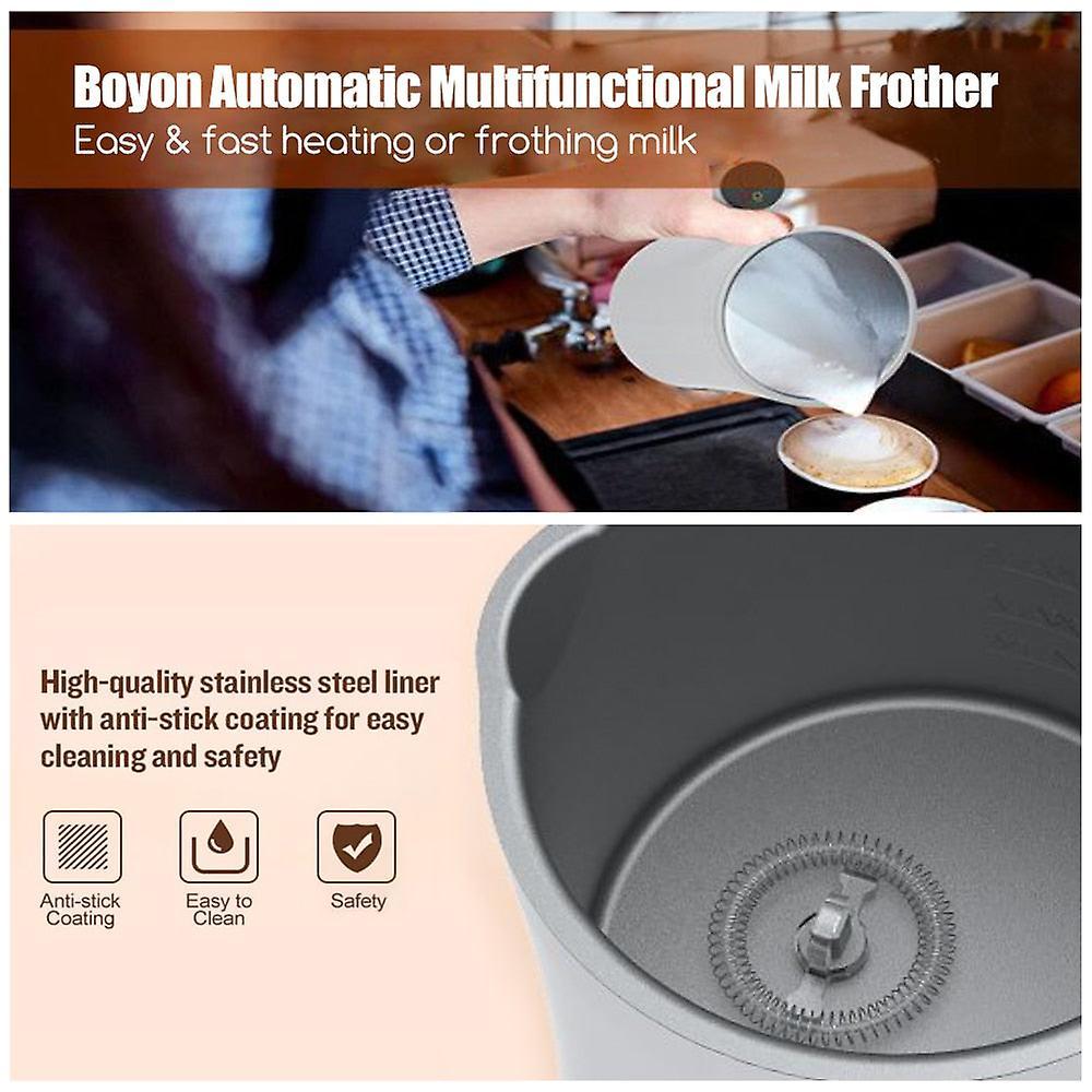 4-in-1 Electric Milk Frother 350ml Hot Cold Coffee Foam Maker Stainless Steel