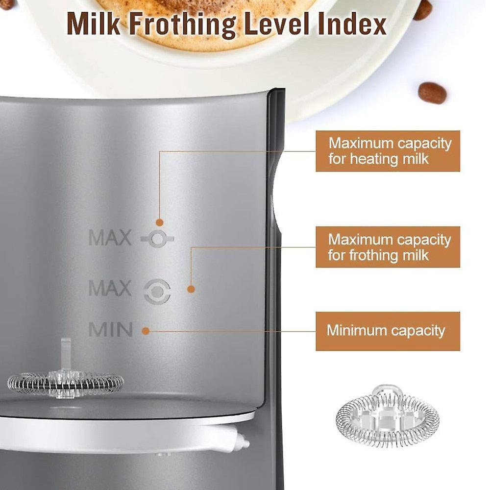 4-in-1 Electric Milk Frother 350ml Hot Cold Coffee Foam Maker Stainless Steel