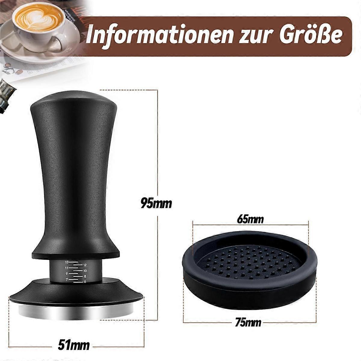 Coffee Tamper Set 51mm with 304 Stainless Steel Base Espresso Tamper Kit