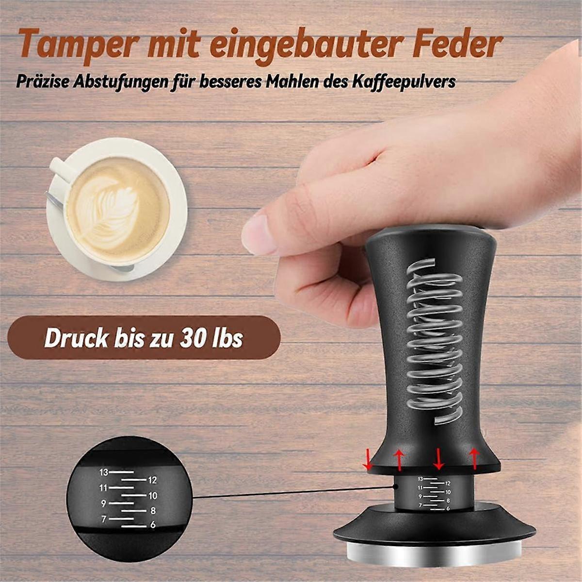 Coffee Tamper Set 51mm with 304 Stainless Steel Base Espresso Tamper Kit