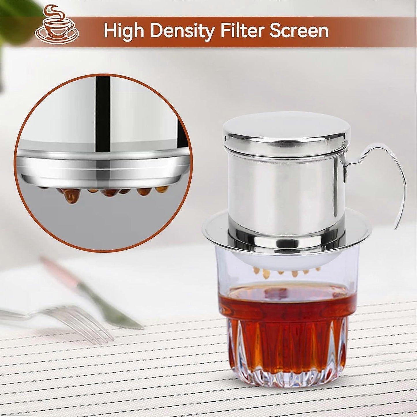 Vietnamese Coffee Filter Stainless Steel Single Drip Coffee Maker Brewer