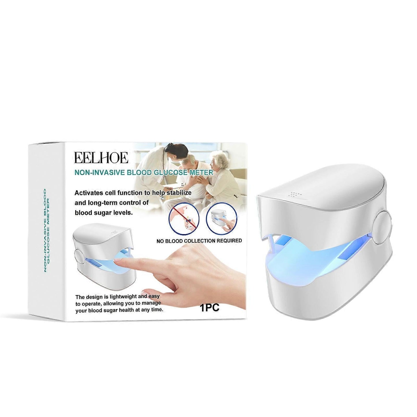 Portable Finger Pulse Oximeter with SpO2 & Pulse Rate Display