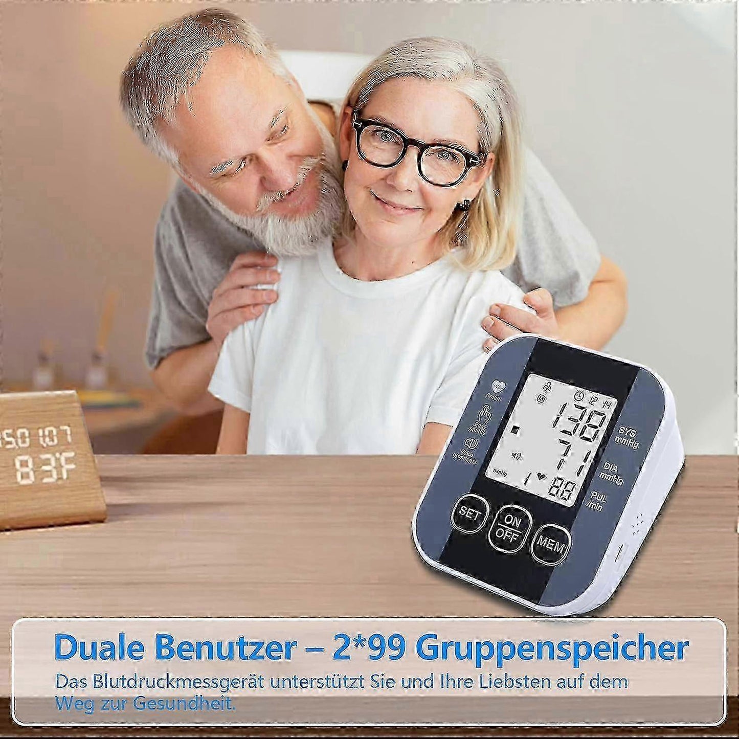 Upper Arm Digital Device with Large Cuff for Home Use