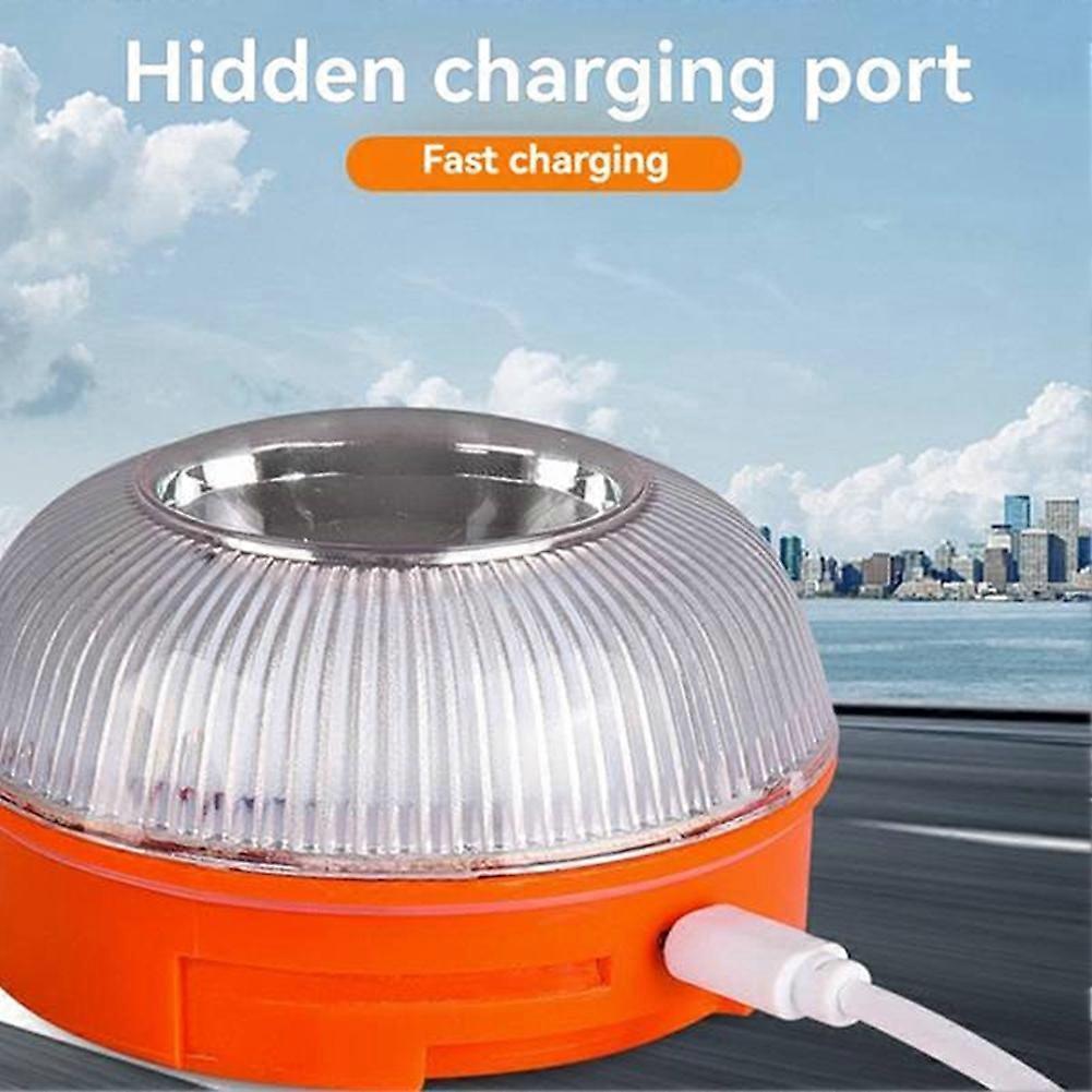 V16 Emergency LED Warning Lights 3PCS, White & Yellow Traffic Security Lamp