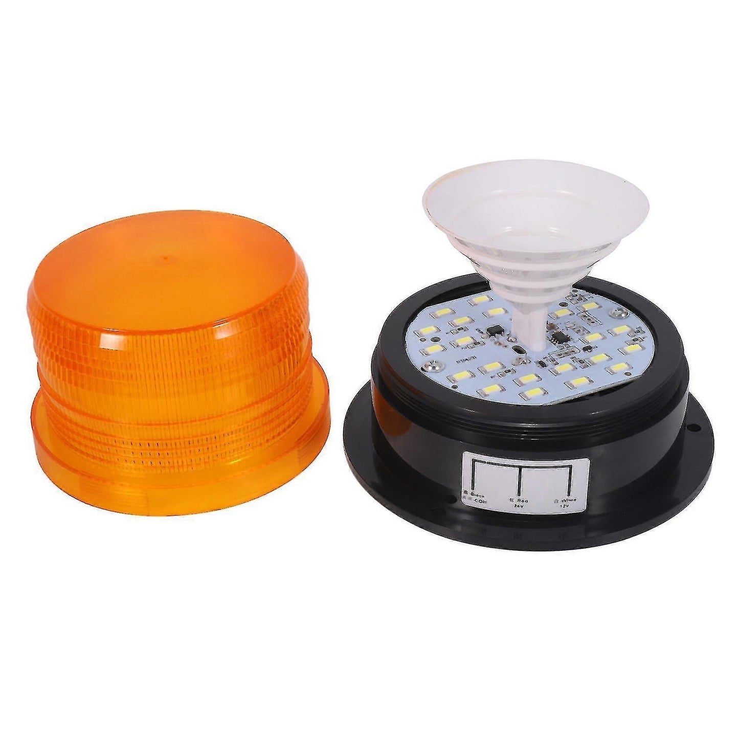 Amber LED Beacon Strobe Lights 2PCS, 12V/24V Emergency Warning Lamp for Truck