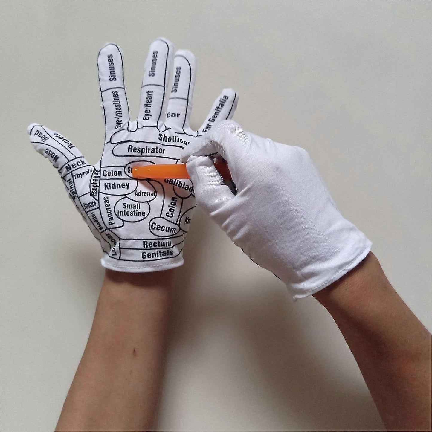 Reflexology Hand Massage Gloves Set with Acupressure Wand