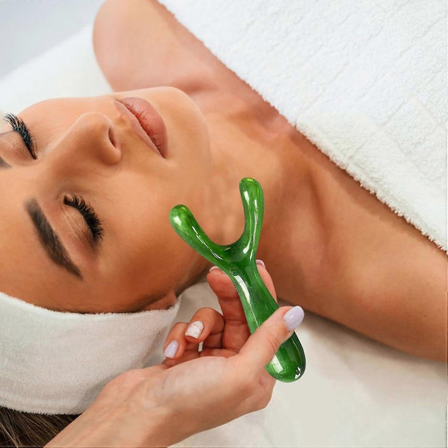 Resin Nose Guasha Tool, Portable Nose Lifting & Shaping Facial Massage Clip for Women, Green