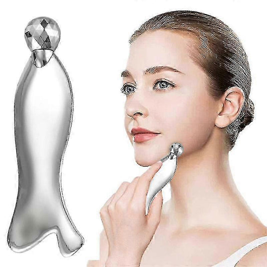Portable 3D Alloy Fish-Shaped Roller Guasha Tool, Body Massage Device - M