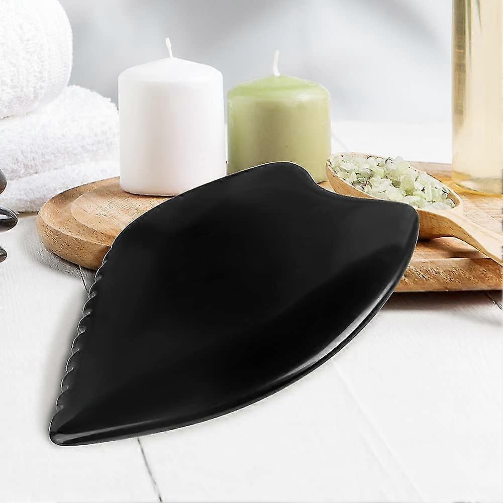 Bian Stone Facial Guasha Comb, Face Massage Scraping Tool, Black (1pc)