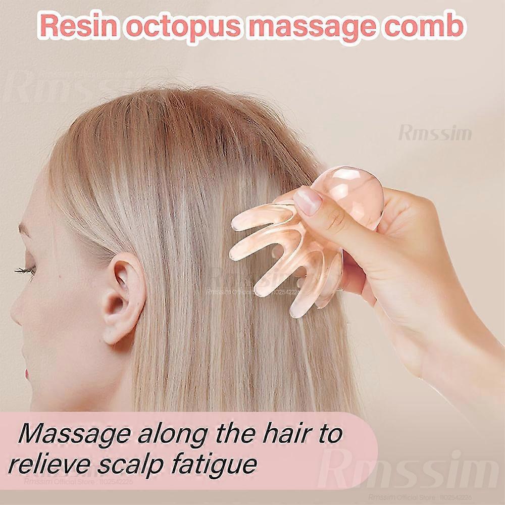 Resin Octopus-Style Scalp Guasha Massage Comb, Meridian Scraping Acupuncture SPA Tool