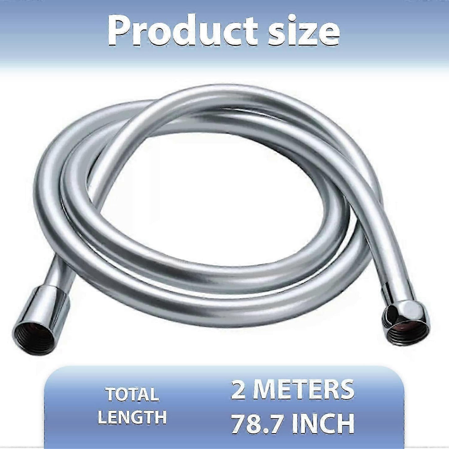 Universal 2m PVC Shower Hose, 200cm Flexible Shower Pipe