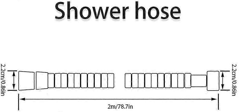 200cm Stainless Steel Shower Hose, Metal Universal Replacement Shower Hose