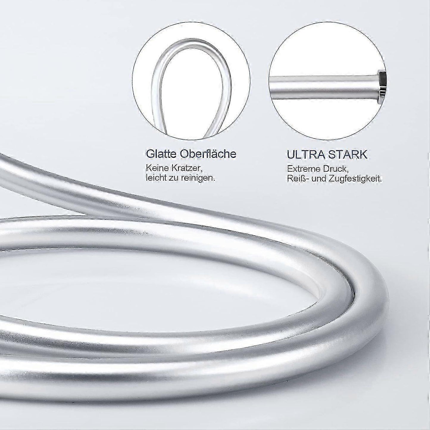 1.5m / 150cm PVC Smooth Shower Hose, Flexible Bathroom Shower Hose