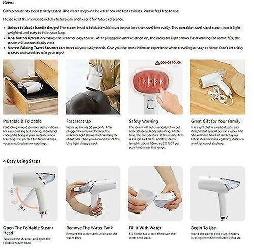 Foldable Travel Handheld Steamer for Garments Clothes Fabric Home Iron