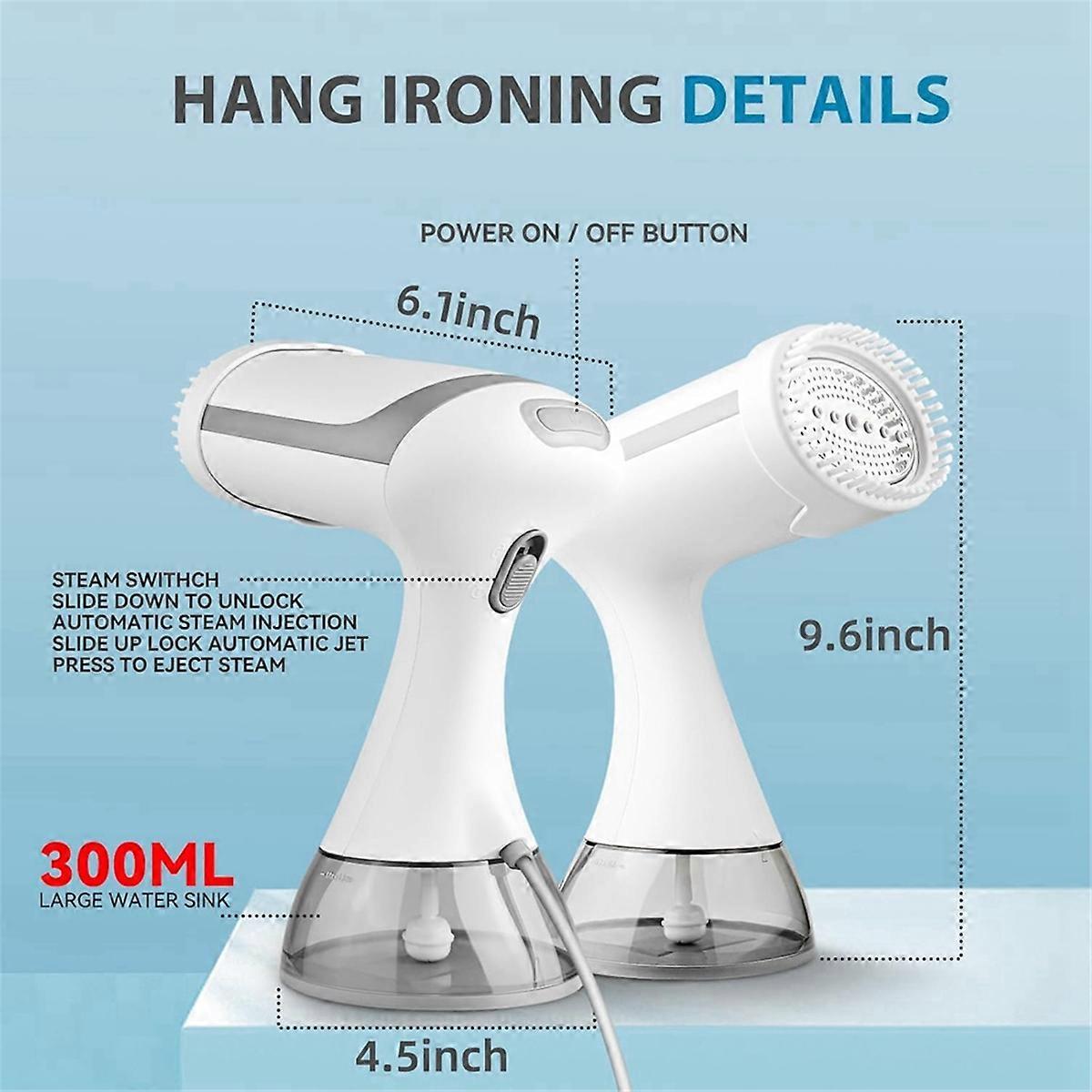1500W Handheld Garment Steamer with 300ML Tank Portable Steamer for Clothes