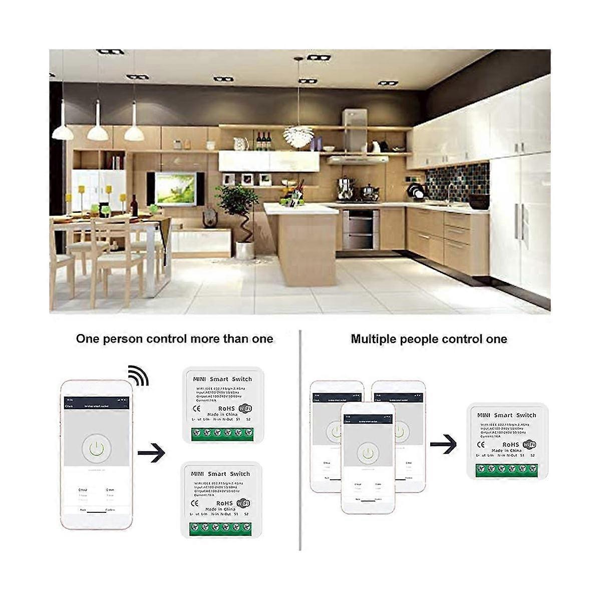 Mini Smart WiFi Relay Switch DIY Timer Light Control Module Compatible with Smart Life App