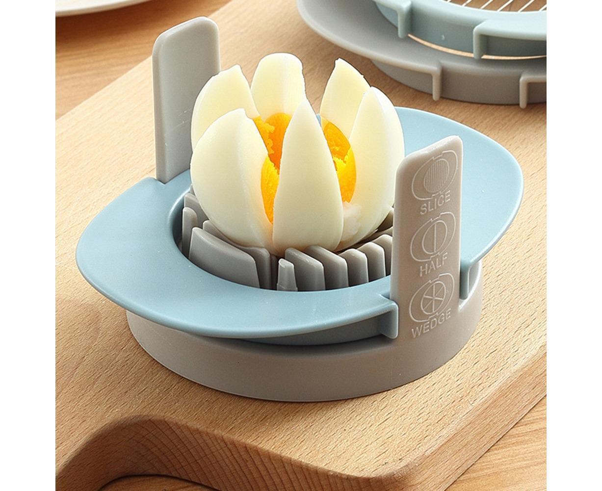3 In 1 Stainless Steel Cutting Wires Hard Boiled Egg Slicer Cutter Kitchen Tool-Red Green Orange