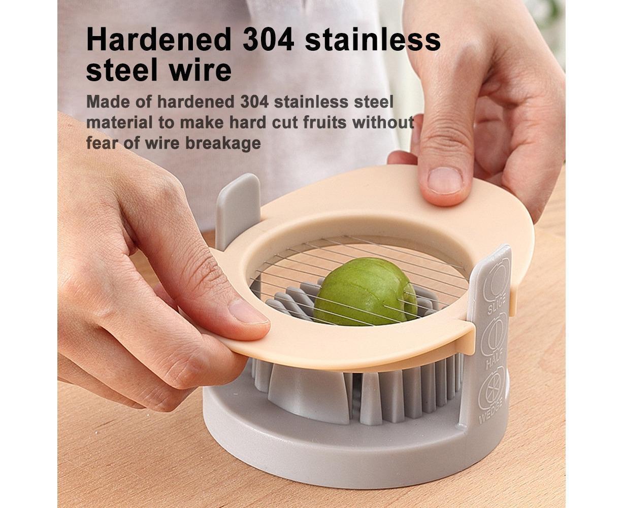 3 In 1 Stainless Steel Cutting Wires Hard Boiled Egg Slicer Cutter Kitchen Tool-Red Green Orange