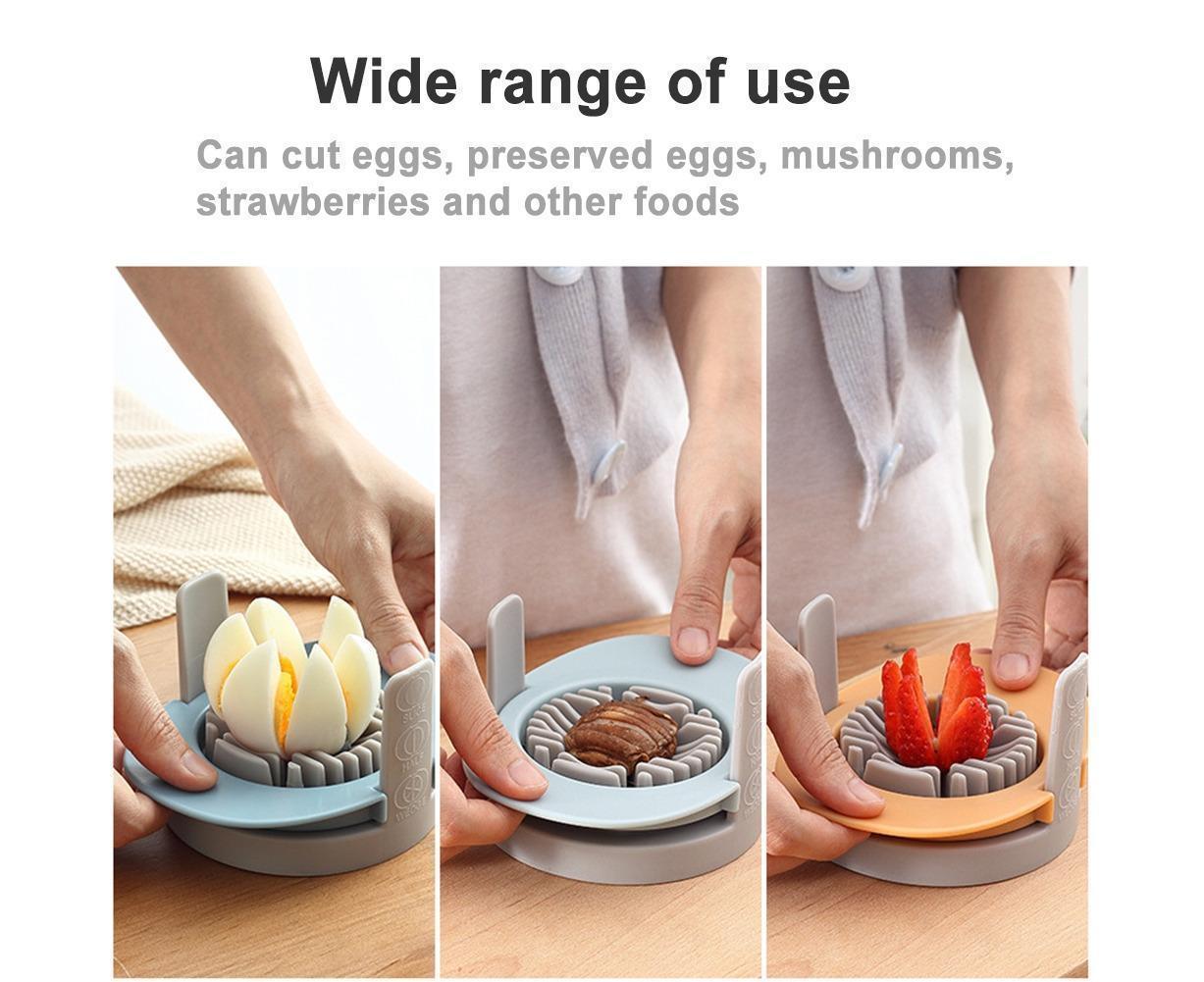 3 In 1 Stainless Steel Cutting Wires Hard Boiled Egg Slicer Cutter Kitchen Tool-Red Green Orange