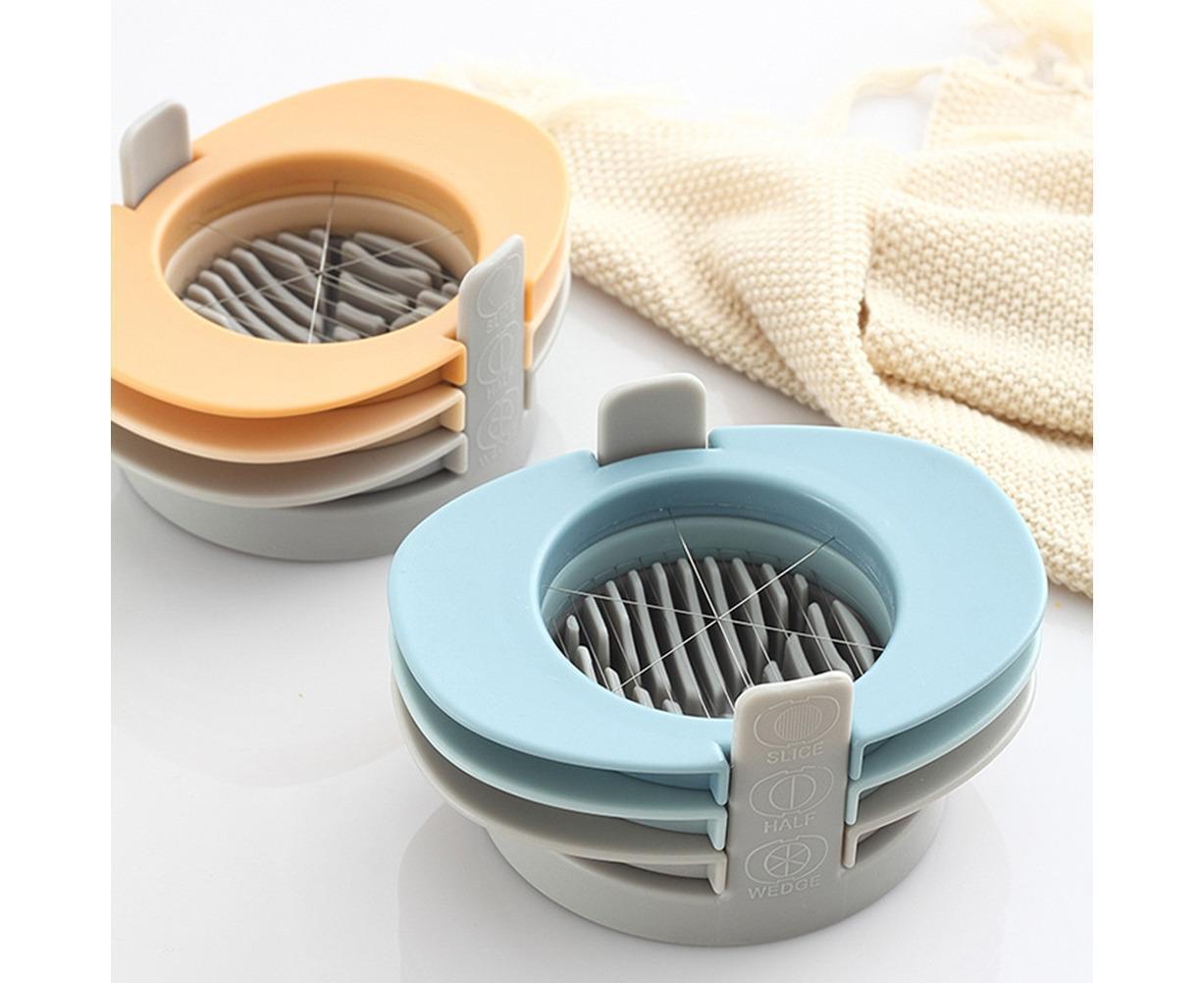 3 In 1 Stainless Steel Cutting Wires Hard Boiled Egg Slicer Cutter Kitchen Tool-Red Green Orange