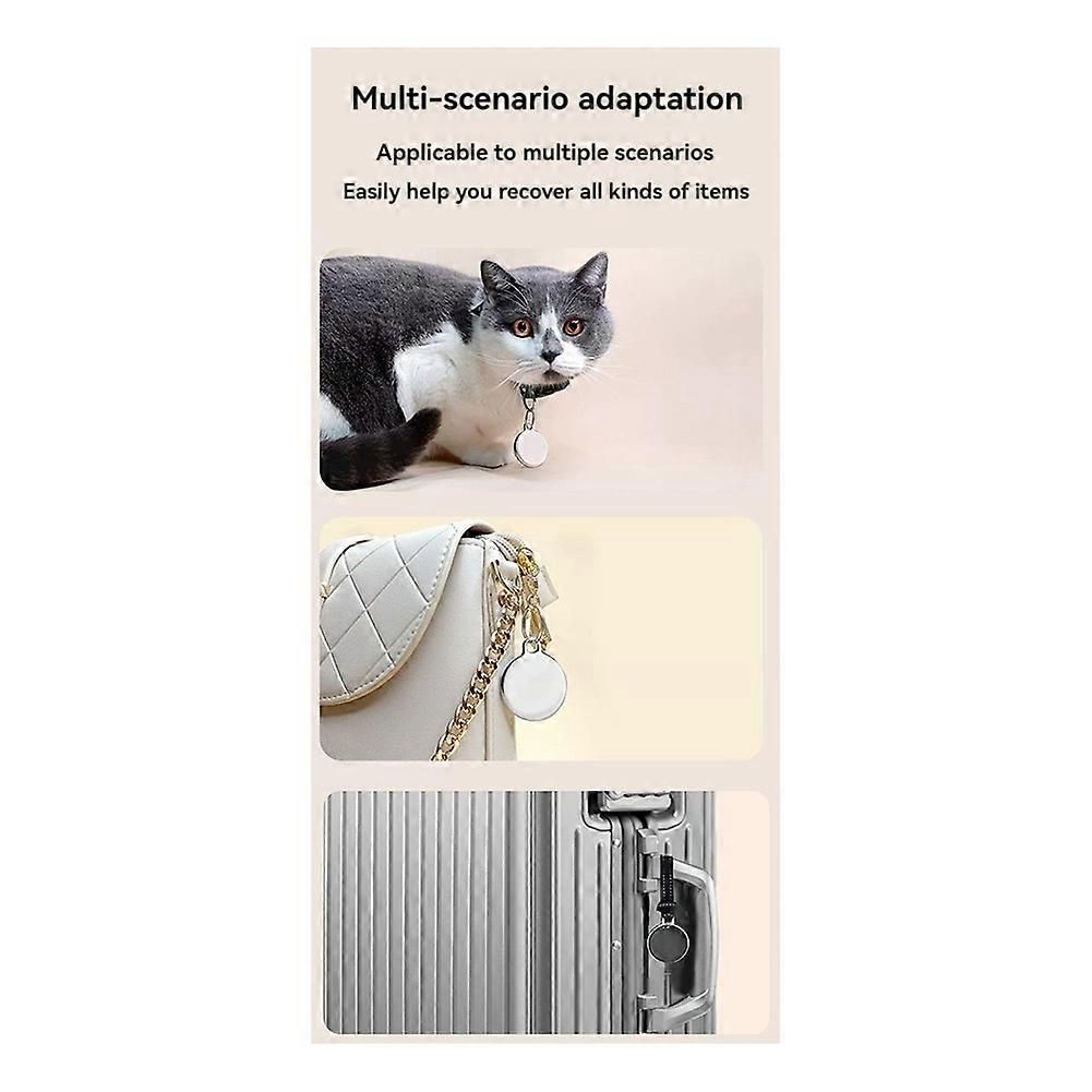 Dog Tracker with Collar - White Circular, No Monthly Fee, for iOS/Android