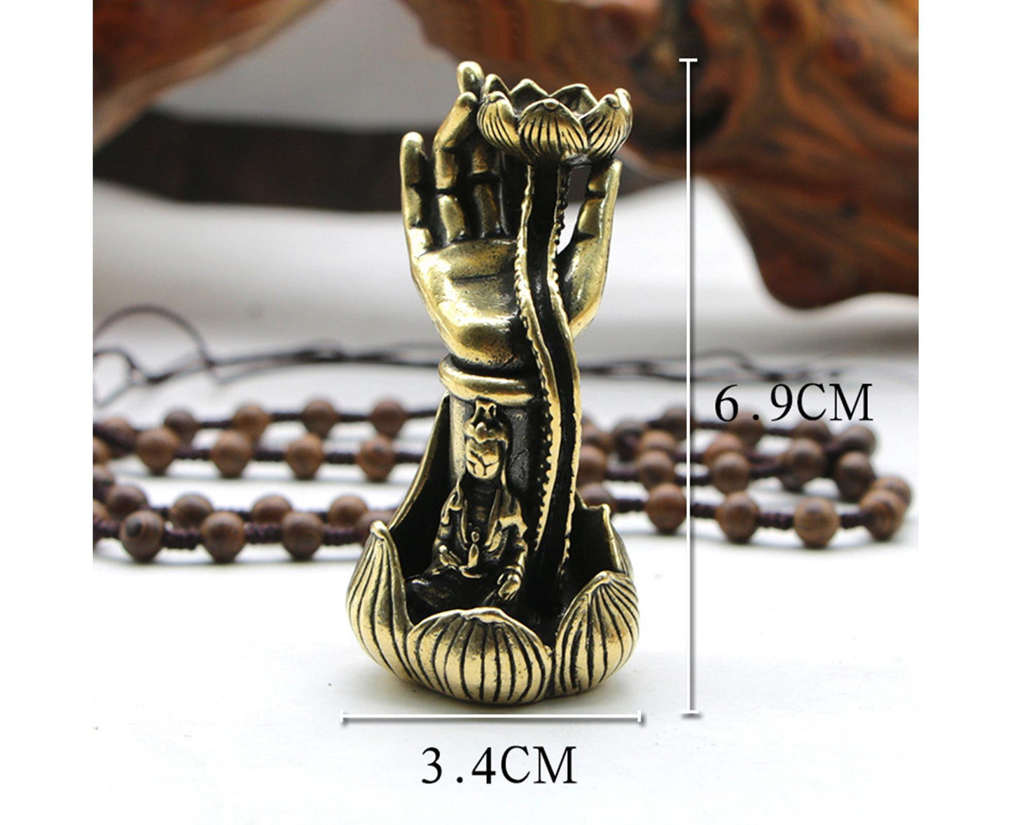 Lotus Shape Backflow Incense Burner Non-fading Brass Traditional Censer Burner for Table- L