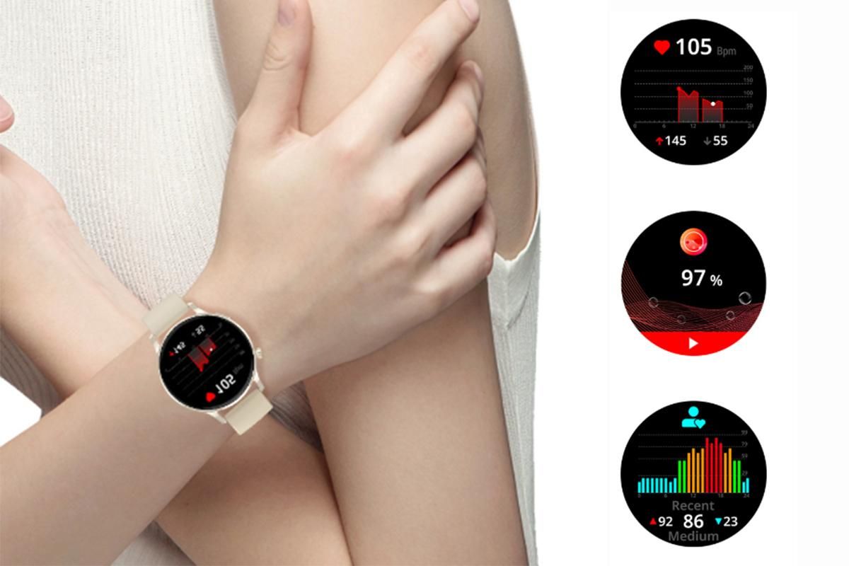 Women Fashion Smartwatch with Heart Rate and Sleep Monitoring IP67 Waterproof