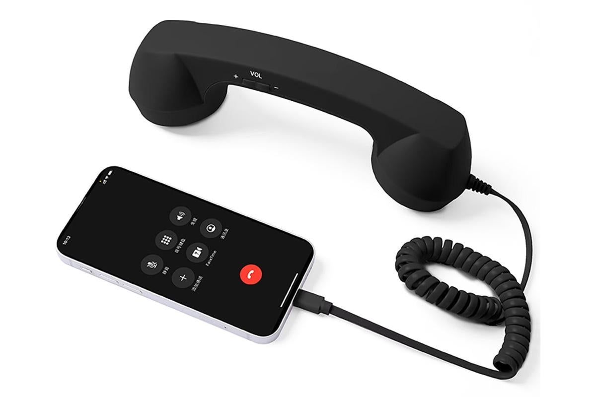1M Retro Wired Handheld Telephone Handset with Microphone Type C Plug for Smartphones PC