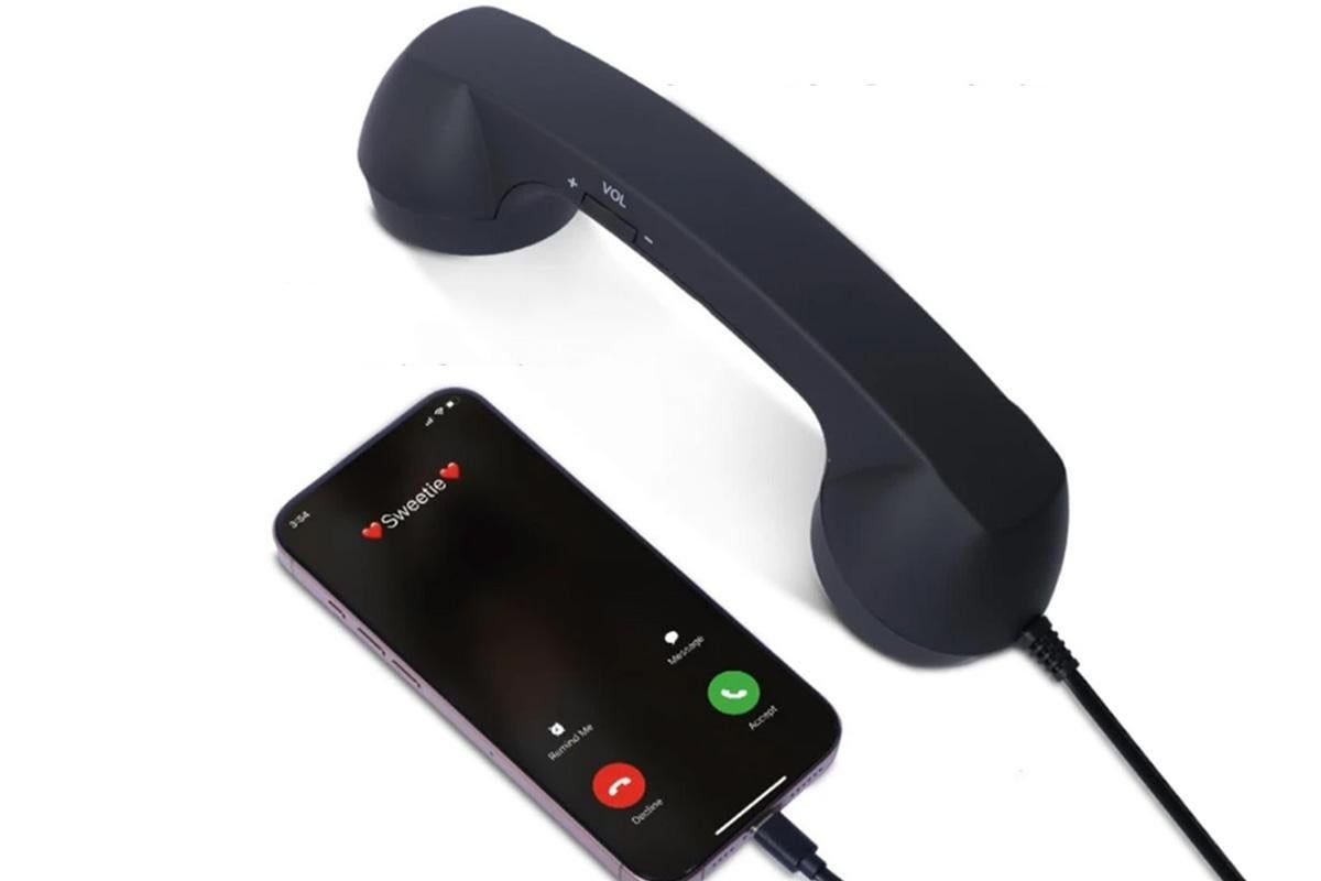 1M Retro Wired Handheld Telephone Handset with Microphone Type C Plug for Smartphones PC