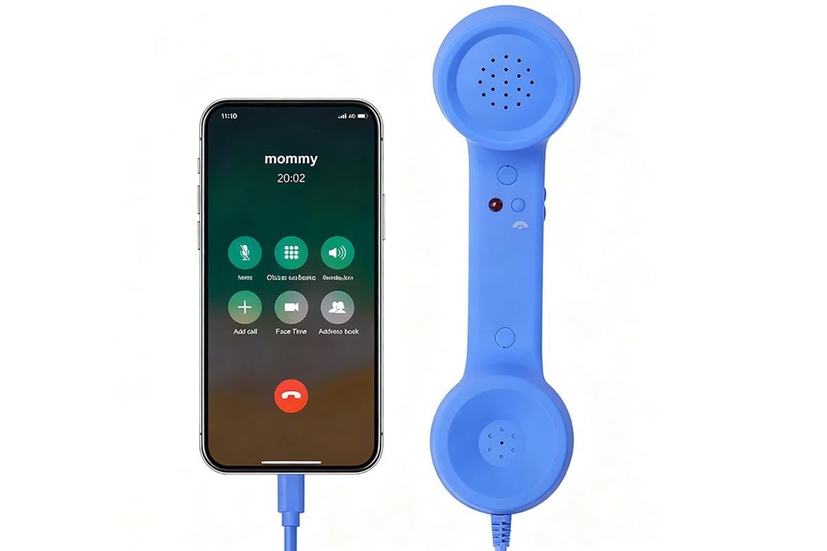 1M Retro Wired Handheld Telephone Handset with Microphone Type C Plug for Smartphones PC