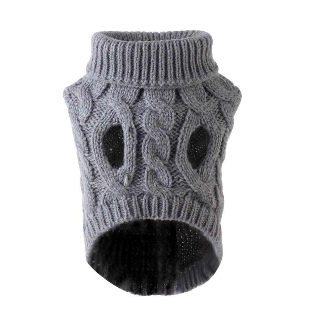 Pet Dog Sweater Pet Turtleneck Knitting Sweater Winter Warmer Clothes Pet Pullover Knitwear - Pink